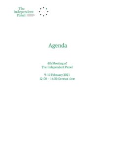 Download The Agenda of the Independent Panel's 4th meeting, 9-10 February 2021.