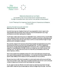 Download The Co-Chairs' welcome: 4th meeting, 9 February 2021.