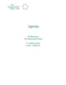 Download The Agenda of The Independent Panel's 5th meeting - 17-18 March 2021