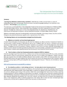 Download The Independent Panel Exchanges: Report of Learning from the Midwives Exchange, 2 February 2021.