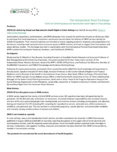 Download The Independent Panel Exchanges: Report of the SRHR Exchange, 28 January 2021.