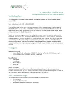 Download The Independent Panel Exchanges: Report of the Youth Exchange, 22 January 2021.
