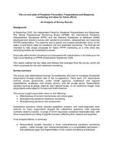 Download The current state of Pandemic Prevention, Preparedness and Response monitoring and ideas for future efforts