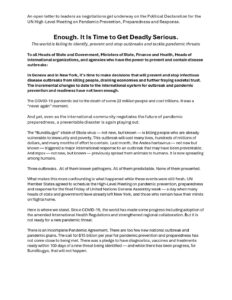 Download Enough. It is time to get deadly serious. An open letter to leaders.
